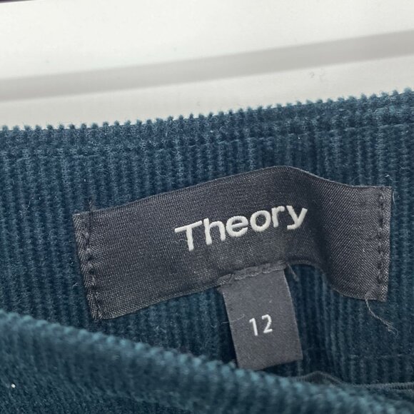 Theory Size 12 Green Poplar High Waist Stretch Oslo Corduroy Skinny Pants - Picture 9 of 15